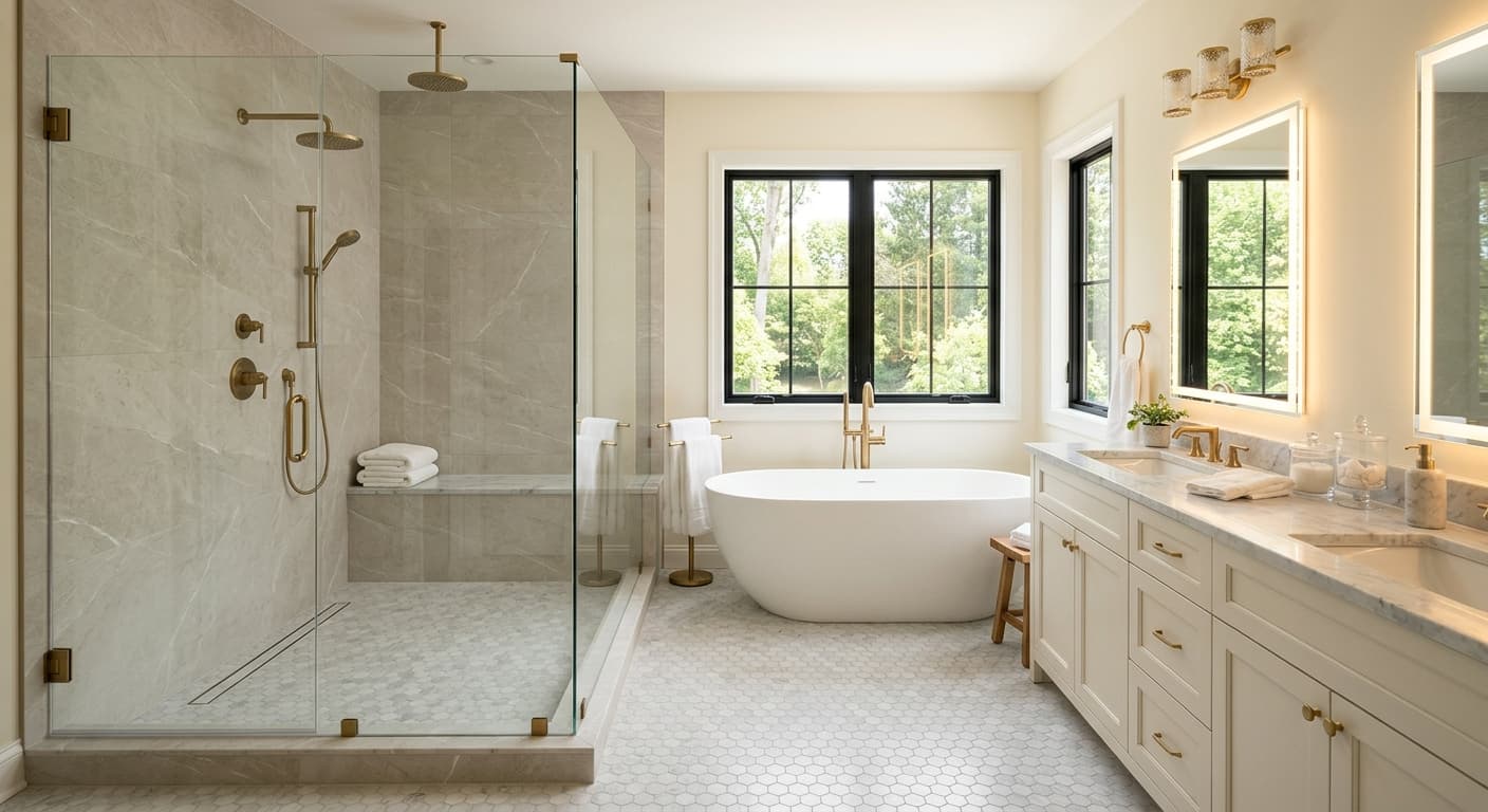 Luxury Master Bathroom Remodel in Linwood, NJ - completed project in Linwood, NJ